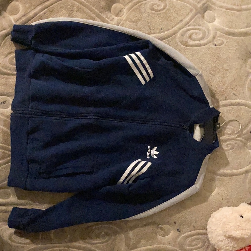 Adidas navy and gray jacket